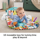 Fisher-Price Glow & Grow Kick & Play Piano Baby Gym Blue + Free Activity Book
