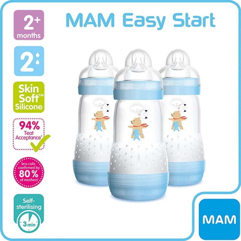 MAM Easy Start Self Sterilising Anti-Colic Baby Bottle Pack of 3 (3 X 260 Ml)