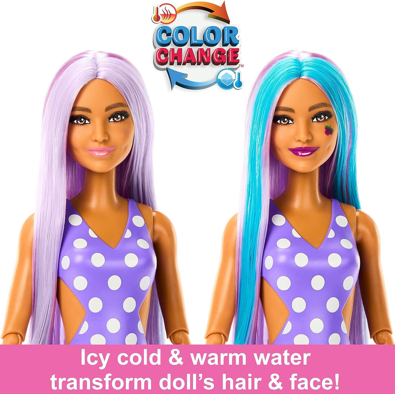 ​ Pop Reveal Fruit Series Doll, Grape Fizz Theme with 8 Surprises Including Pet & Accessories, Slime, Scent & Color Change, HNW44