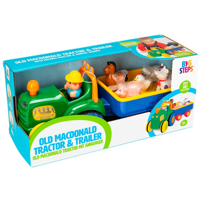 Big Steps Old MacDonald Tractor & Trailer + Free Activity Book