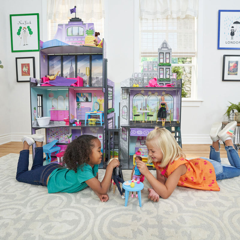 2 in 1 KidKraft Penthouse & Cafe Dollhouse (3+ Years) Playset