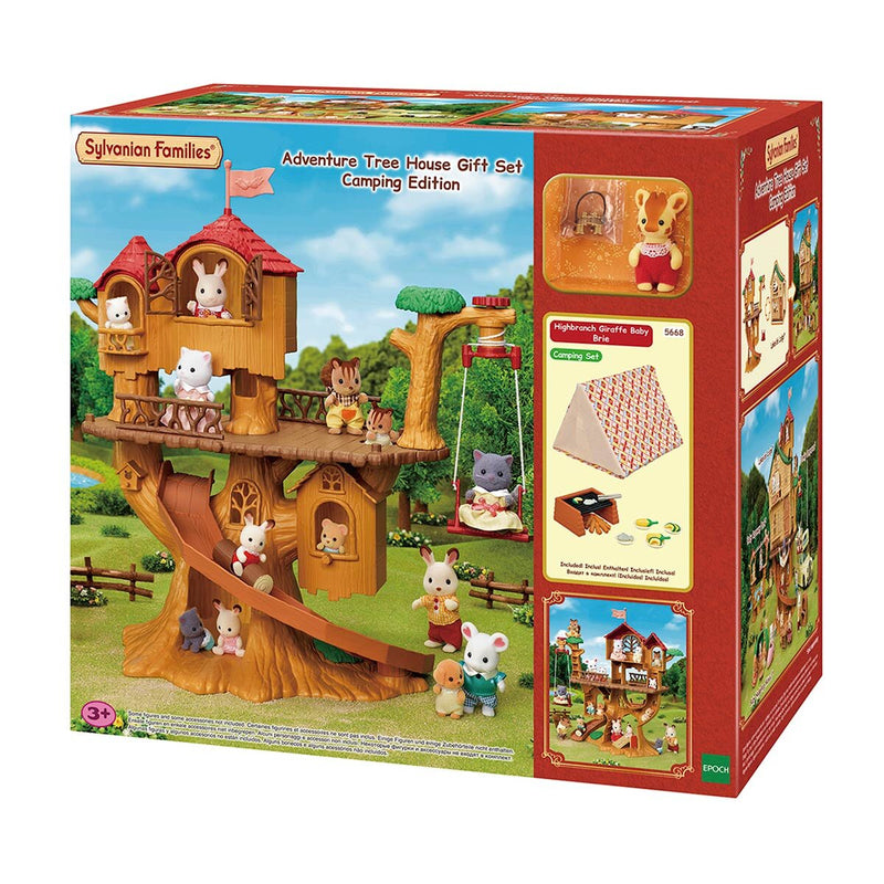 Sylvanian Adventure Tree House Gift Set Camping Edition & 3 Family Bundle Sets (3+ Years)