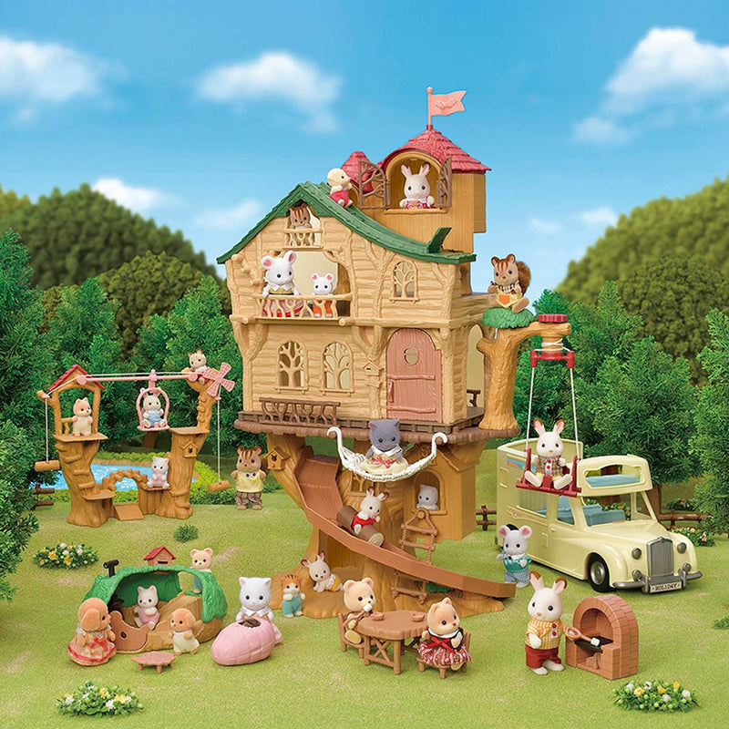 Sylvanian Adventure Tree House Gift Set Camping Edition & 3 Family Bundle Sets (3+ Years)