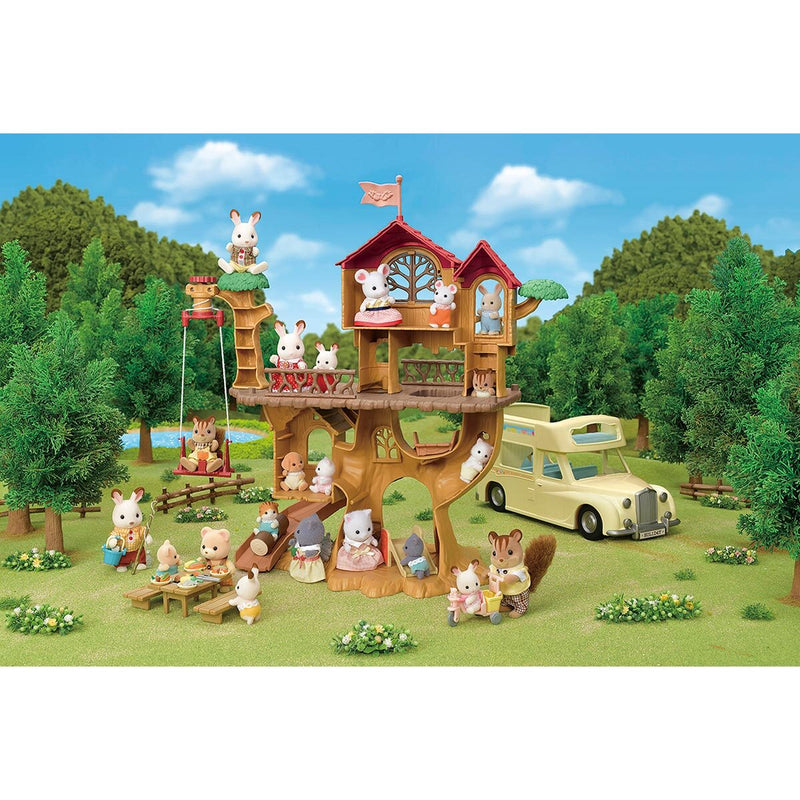 Sylvanian Adventure Tree House Gift Set Camping Edition & 3 Family Bundle Sets (3+ Years)