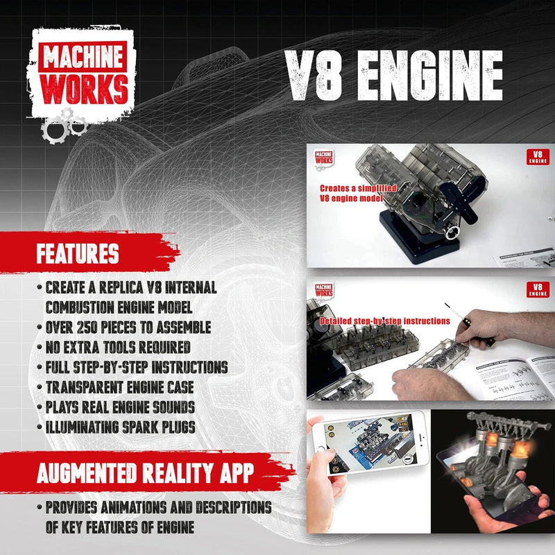 Machine Works V8 Model Engine Creative Educational Playset