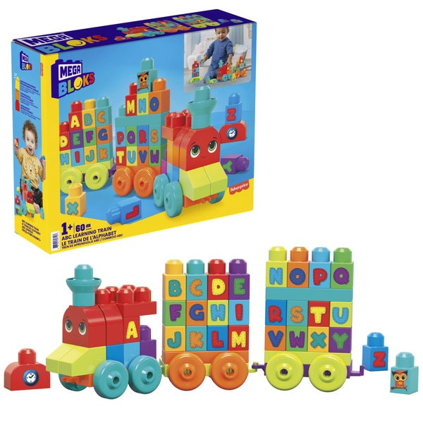 Mega Bloks 60 Piece ABC Learning Train Building Toy