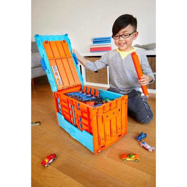 Hot wheels track builder system race crate & stunt set on sale