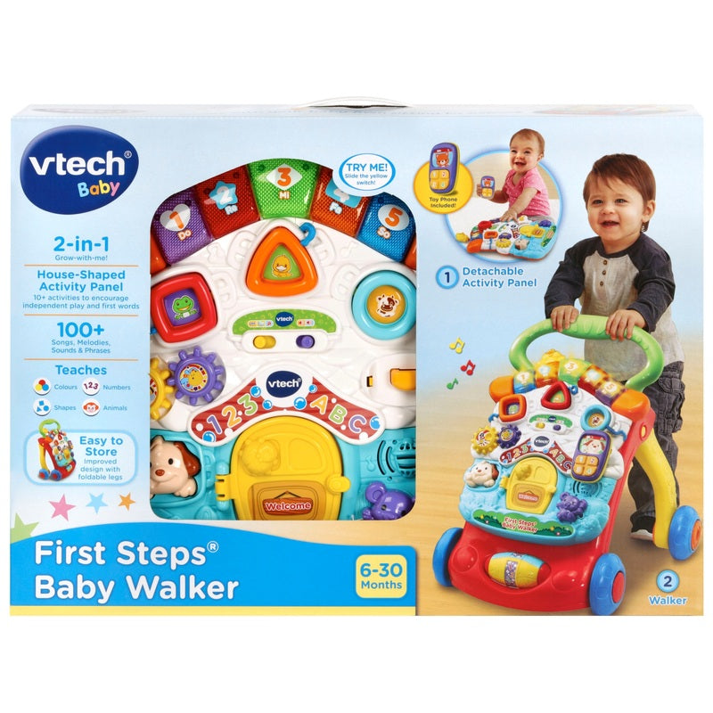 VTech Baby First Steps Baby Walker Red + Free Activity Book