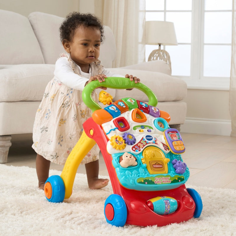 VTech Baby First Steps Baby Walker Red + Free Activity Book