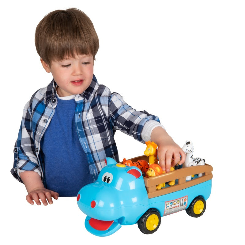 Big Steps Hippo Truck Safari Animals Playset + Free Activity Book