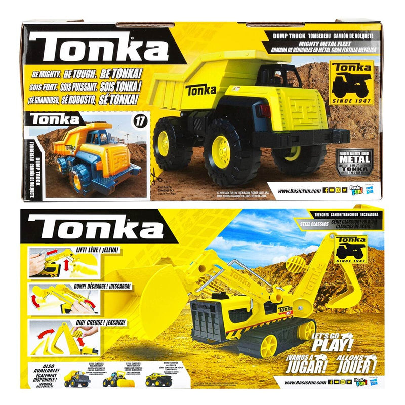 Tonka Steel Classics Trencher & Mighty Metal Fleet Dump Truck Bundle (3+ Years)