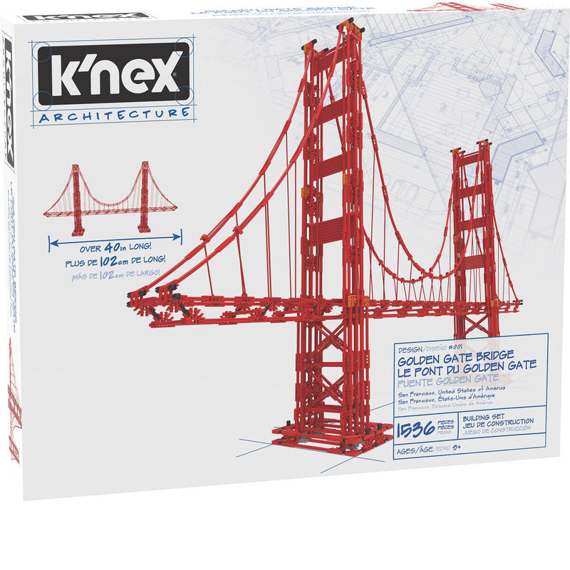 K'NEX 40 Inch Long (102Cm) Architecture Golden Gate Bridge Building Set (9+ Years)