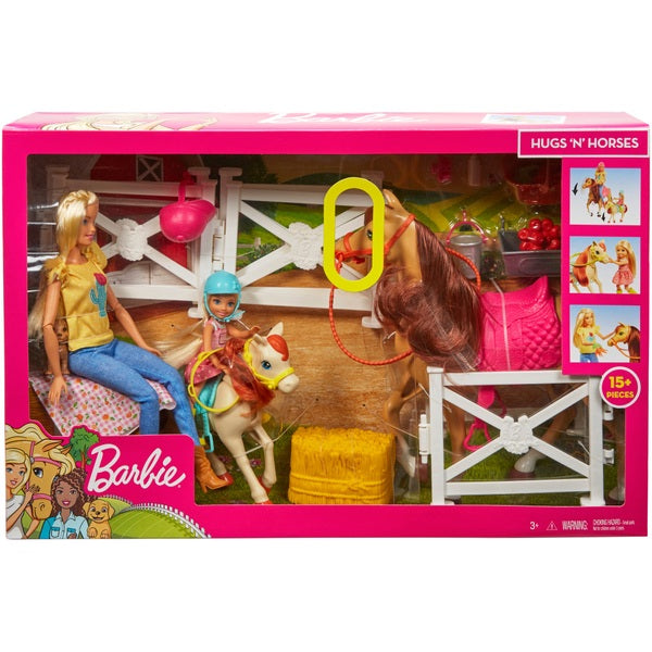 Barbie Hugs 'n' Horses Playset For 3yrs +