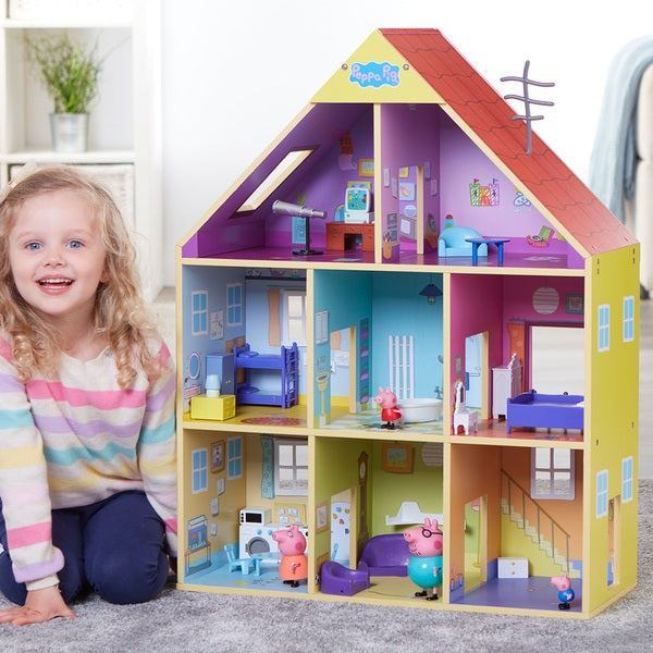 Peppa Pig Wooden Playhouse Playset For 3 Yrs +