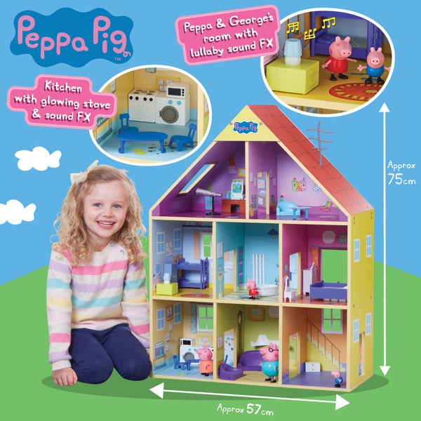 Peppa Pig Wooden Playhouse Playset For 3 Yrs +