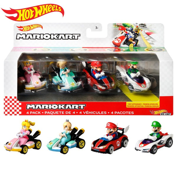 Hot Wheels Mario Kart Diecast 4-Pack Assortment