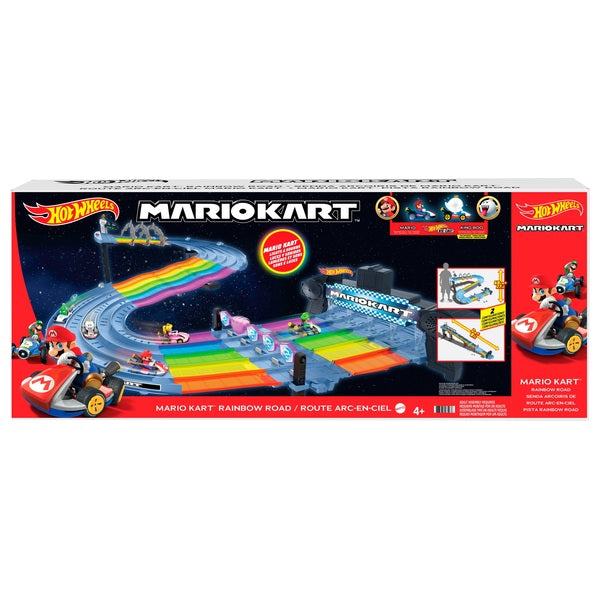 Hot Wheels Mario Kart Rainbow Road Playset with Vehicles