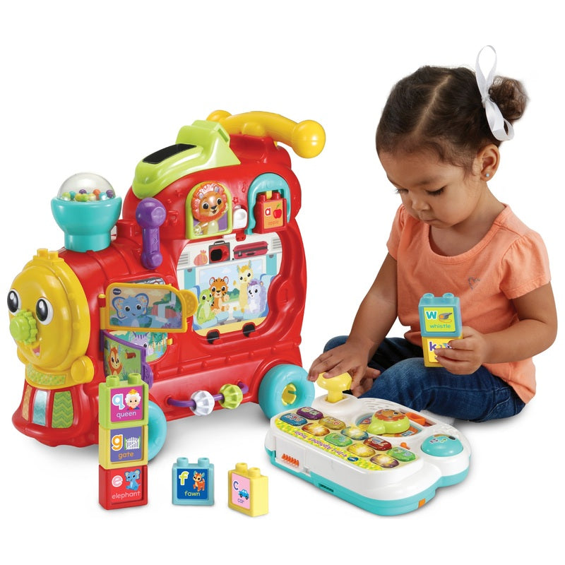 VTech Baby 4-in-1 Alphabet Train Ride On Red + Free Activity Book