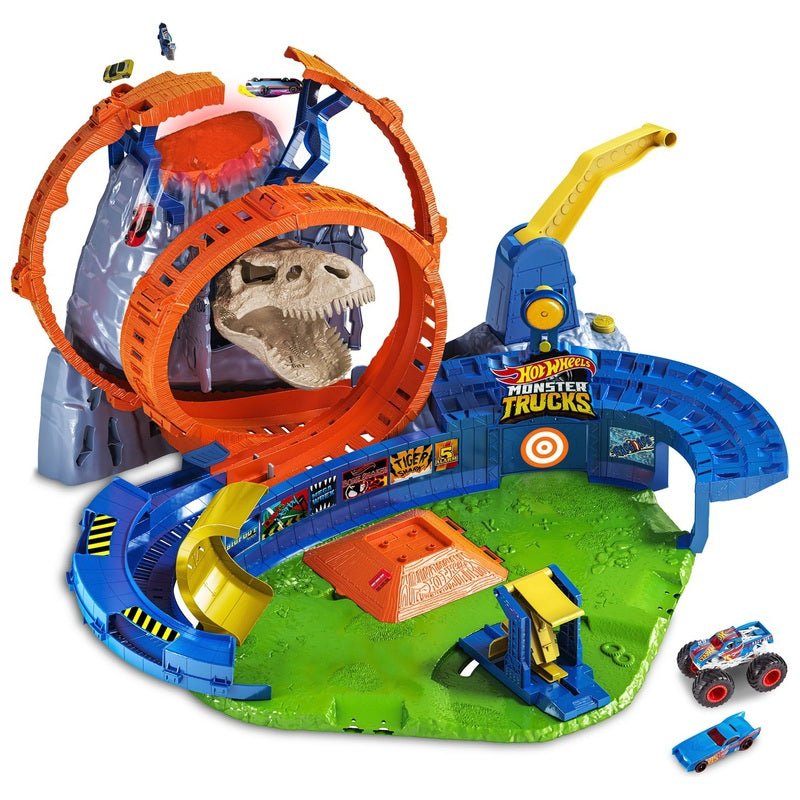 Hot Wheels Monster Trucks Volcano Arena Set + Free Activity Book