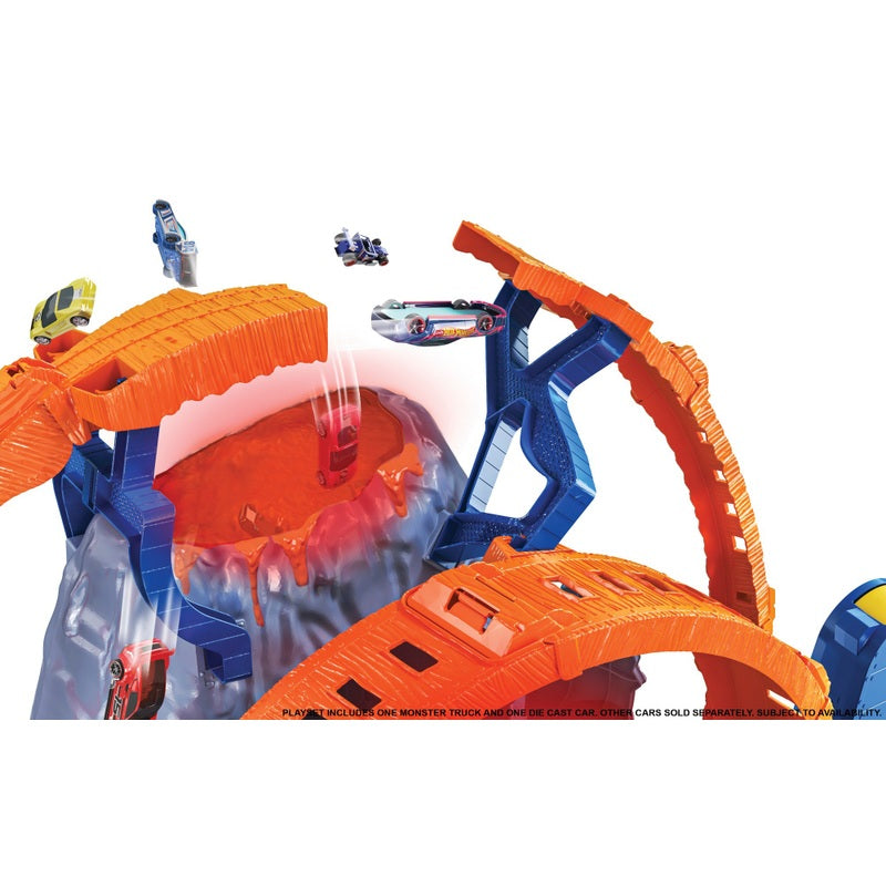 Hot Wheels Monster Trucks Volcano Arena Set + Free Activity Book