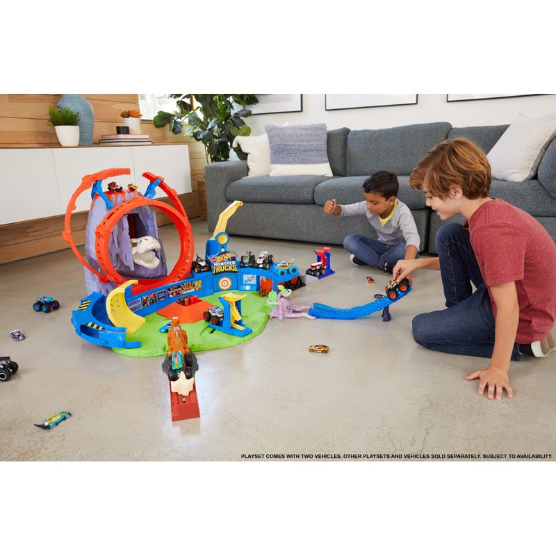 Hot Wheels Monster Trucks Volcano Arena Set + Free Activity Book