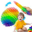 Rainbow Mesh Fidget Worm Toy – Stretchy Sensory Stress Relief Toy
