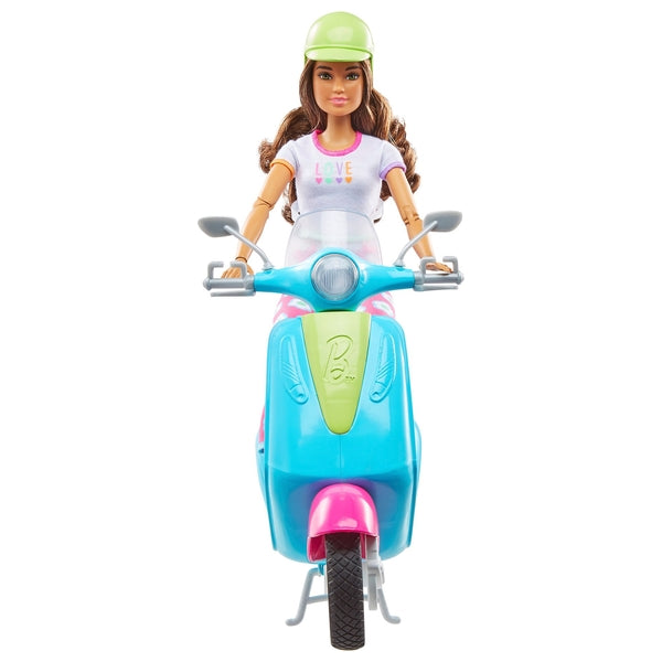 Barbie Holiday Fun Doll, Scooter and Accessories For 3 Yrs +