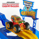 Monster Jam Garage Playset with 1:64 Grave Digger + Free Activity Book