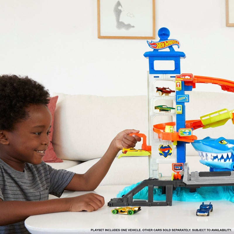 Hot Wheels City Shark Attack Track Set + Free Gift Book