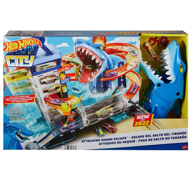 Hot Wheels City Shark Attack Track Set + Free Gift Book