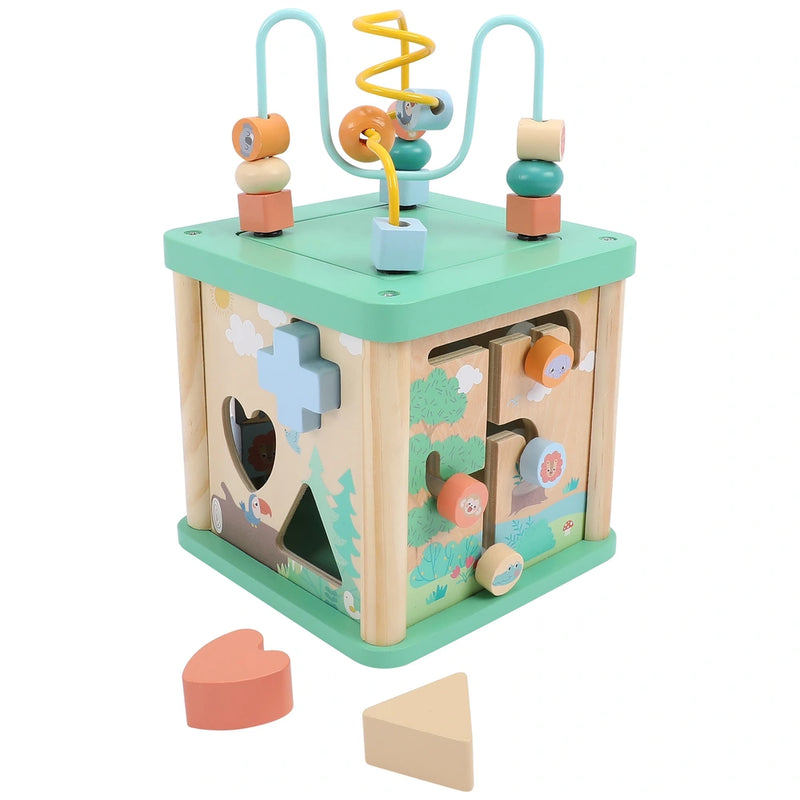 Squirrel Play Safari Wooden Sort & Play Activity Cube