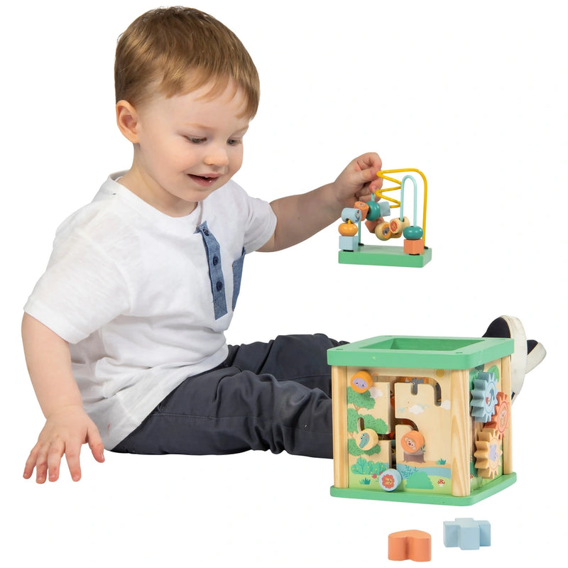 Squirrel Play Safari Wooden Sort & Play Activity Cube