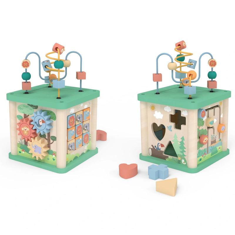 Squirrel Play Safari Wooden Sort & Play Activity Cube