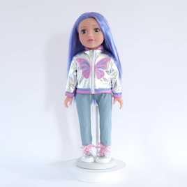 Kids DesignaFriend Fashion Riley Doll - 18inch/46cm With Cool Sticker Sheet