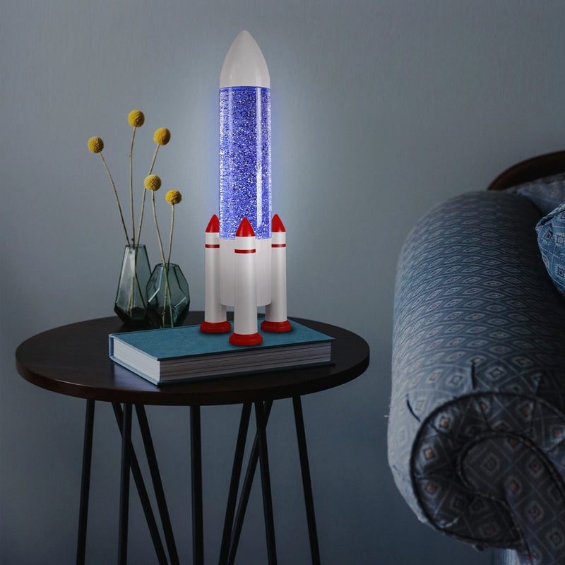 Colour Changing Rocket Glitter Lamp with USB