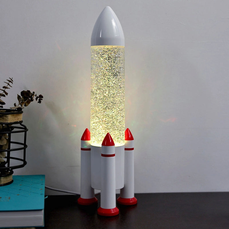 Colour Changing Rocket Glitter Lamp with USB