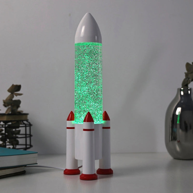 Colour Changing Rocket Glitter Lamp with USB