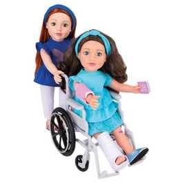 Kids Designafriend Dolls Wheelchair and Crutches Playset (Doll Sold Separately)