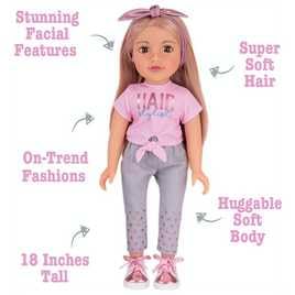 Kids DesignaFriend Kristin Stylist Doll 18-Inch Doll and Accessories Pretend Salon Toy