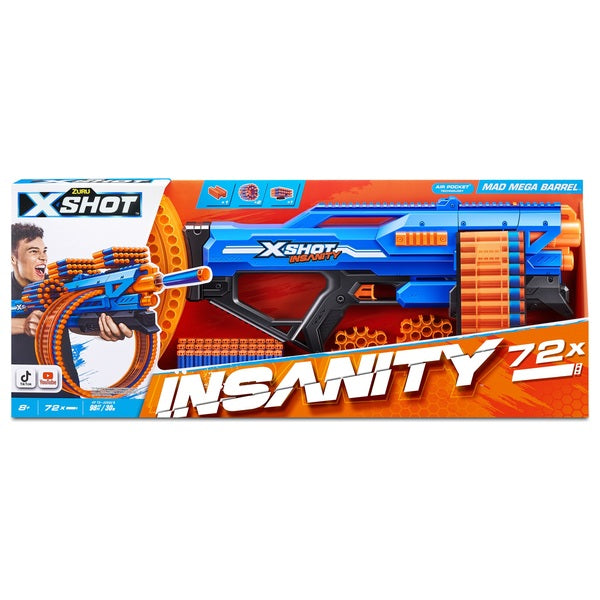 XSHOT Insanity Mad Mega Barrel 72 darts by Zuru