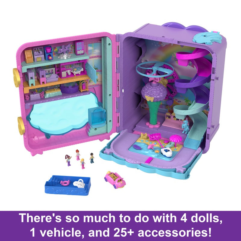 Polly Pocket Pollyville Resort Playset Rolling Suitcase + Free Activity Book
