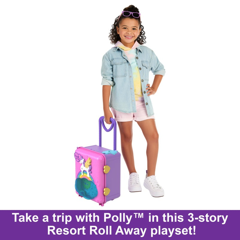 Polly Pocket Pollyville Resort Playset Rolling Suitcase + Free Activity Book