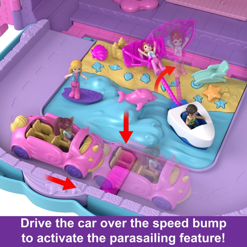 Polly Pocket Pollyville Resort Playset Rolling Suitcase + Free Activity Book