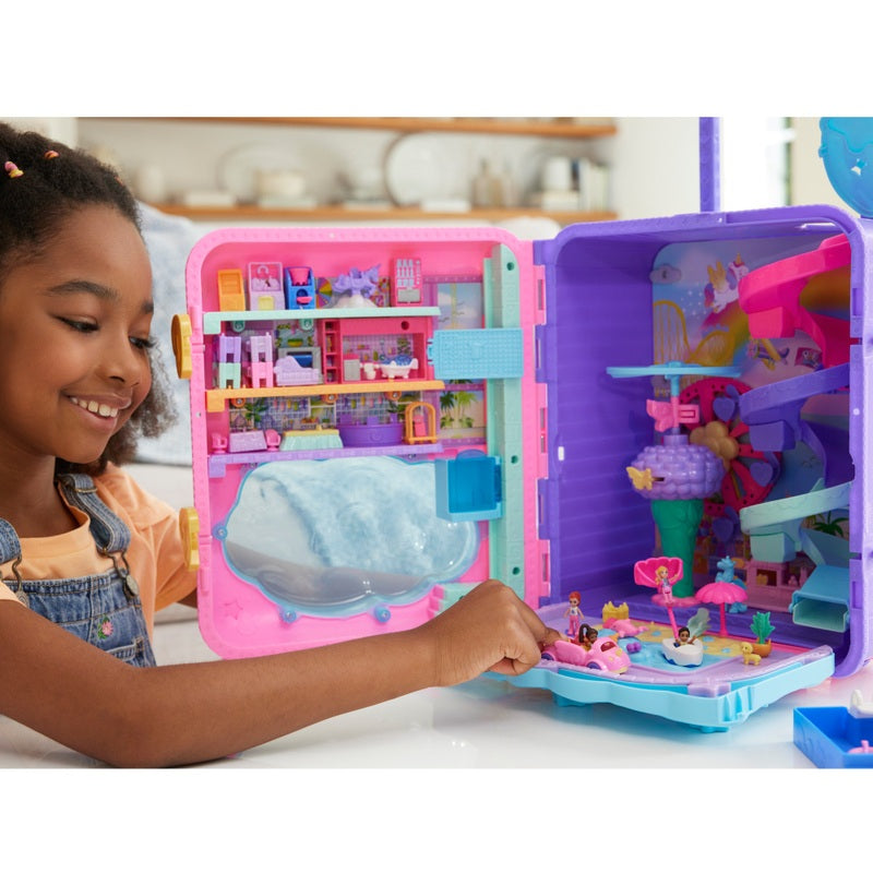 Polly Pocket Pollyville Resort Playset Rolling Suitcase + Free Activity Book