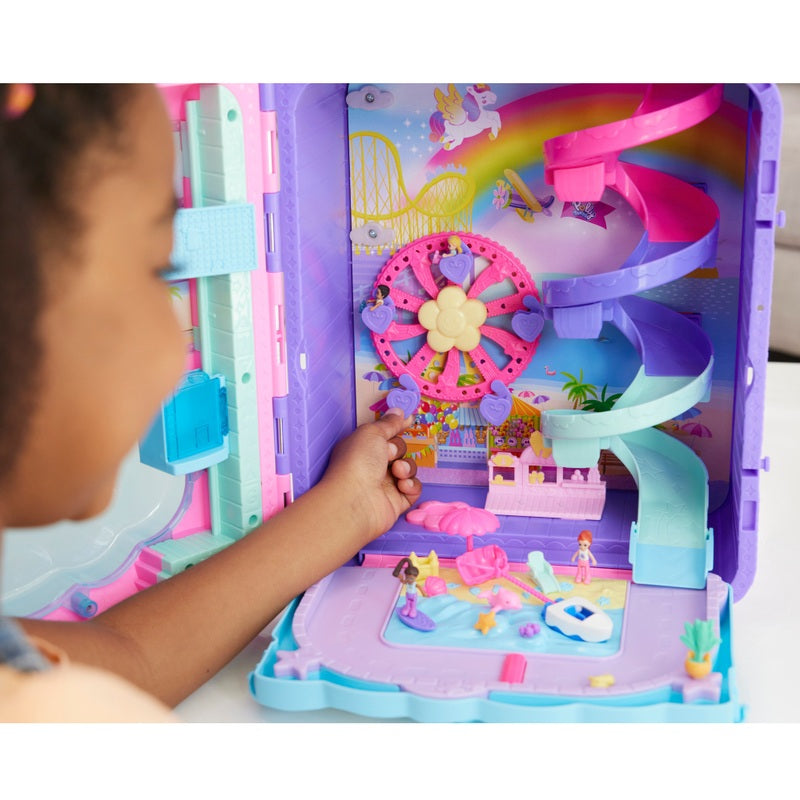 Polly Pocket Pollyville Resort Playset Rolling Suitcase + Free Activity Book