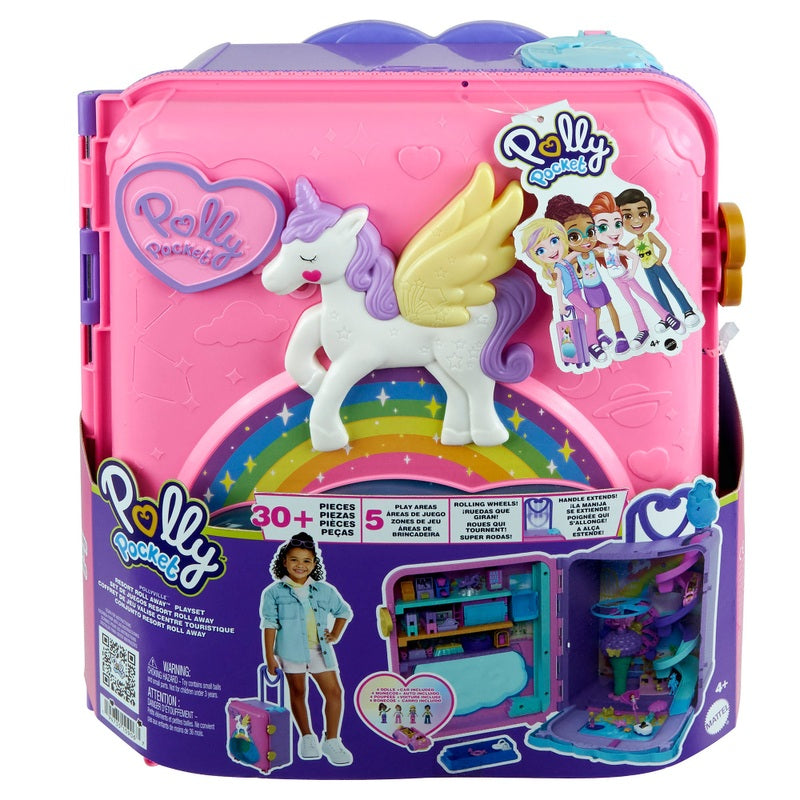 Polly Pocket Pollyville Resort Playset Rolling Suitcase + Free Activity Book