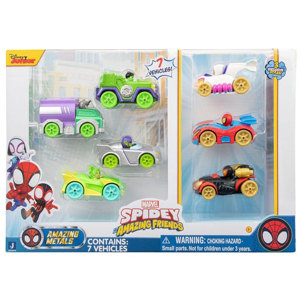 Marvel's Spidey and His Amazing Friends Amazing Metals Diecast Cars 7 Pack