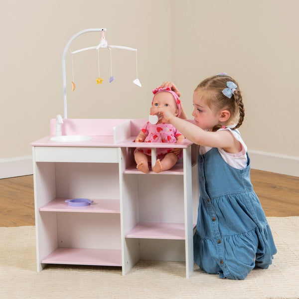 Wooden Nursery Dolls Changing Station Playset