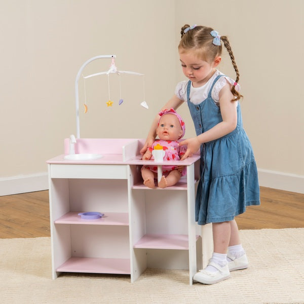 Wooden Nursery Dolls Changing Station Playset