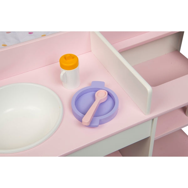 Wooden Nursery Dolls Changing Station Playset